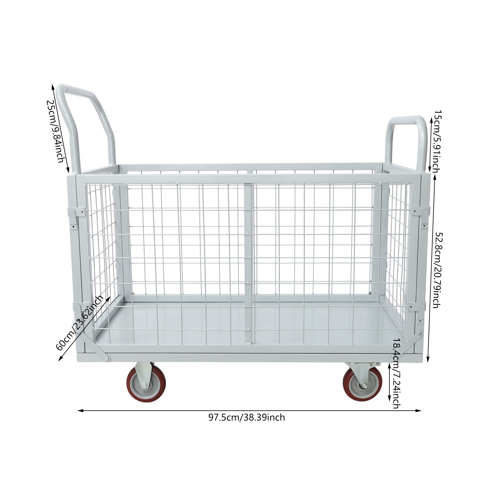 Platform Truck Cart 4-in-1 Heavy Duty Platform Truck Cart 816kg/1800 lbs Silver