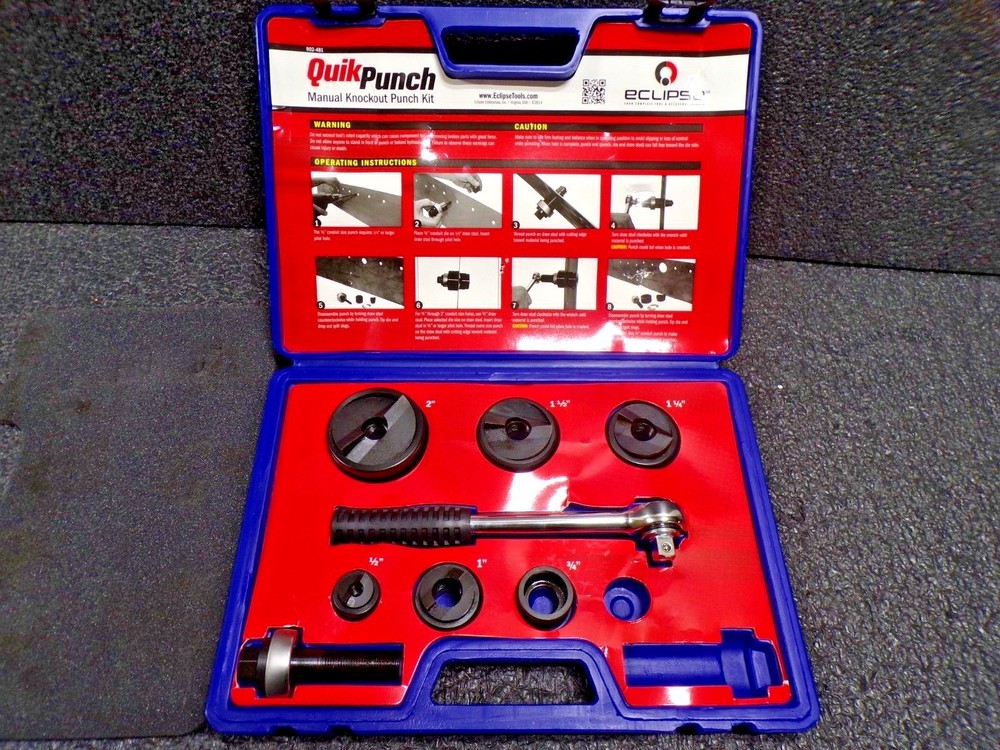ECLIPSE Knockout Punch Set, 10 Pieces, 10ga. Steel, 902-481, (PARTIAL SET)