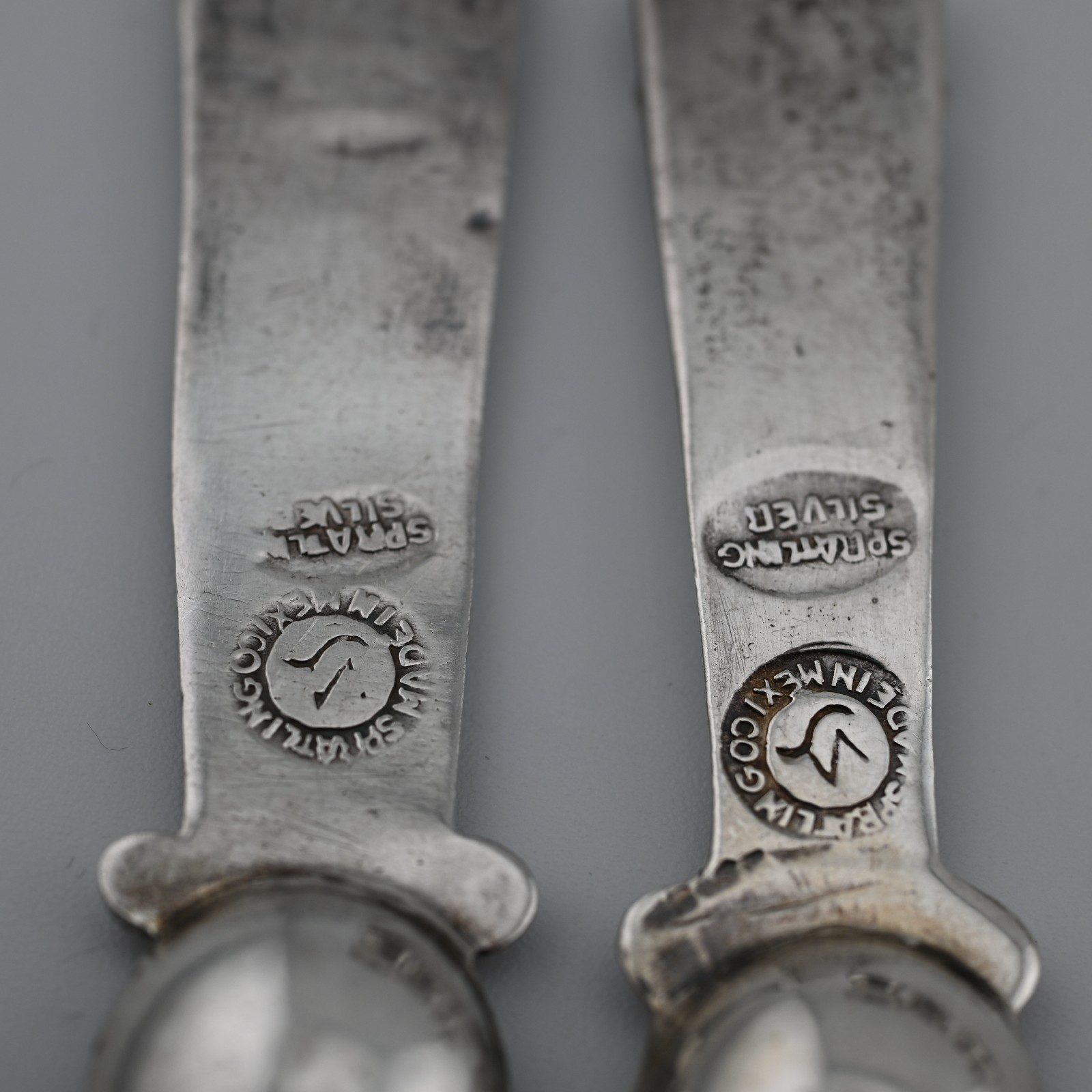 RARE 4 Mexican Sterling Silver William Spratling Salt Cellars / Dishes & Spoons