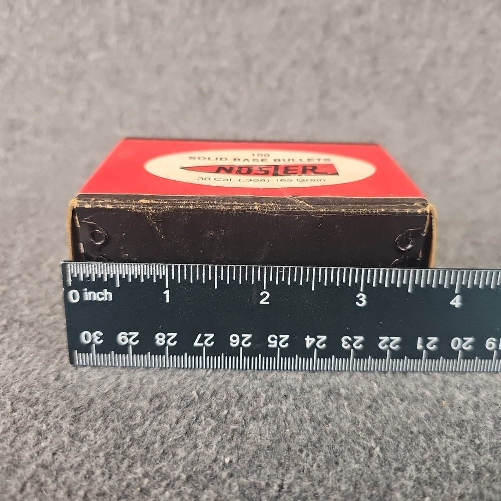 Vintage Empty box Nosler .30 Caliber (.308) 165 Grain Solid Base bullets
