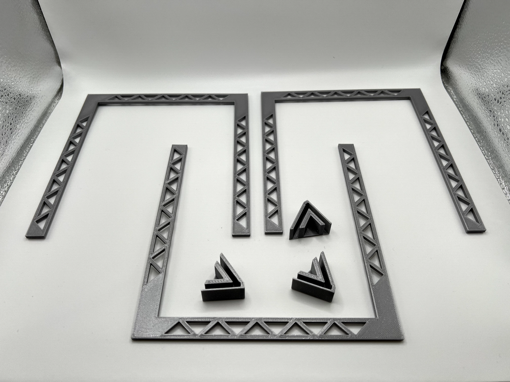 O Scale Three Sided Wide Corner Trestle Platform for Elevated Train Curves