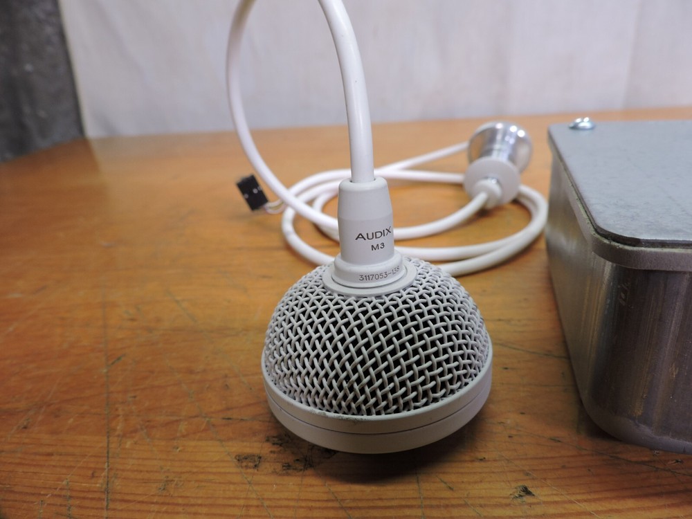 Audex M3  Tri-Element Hanging Ceiling Microphone with 4' Cable Tested working