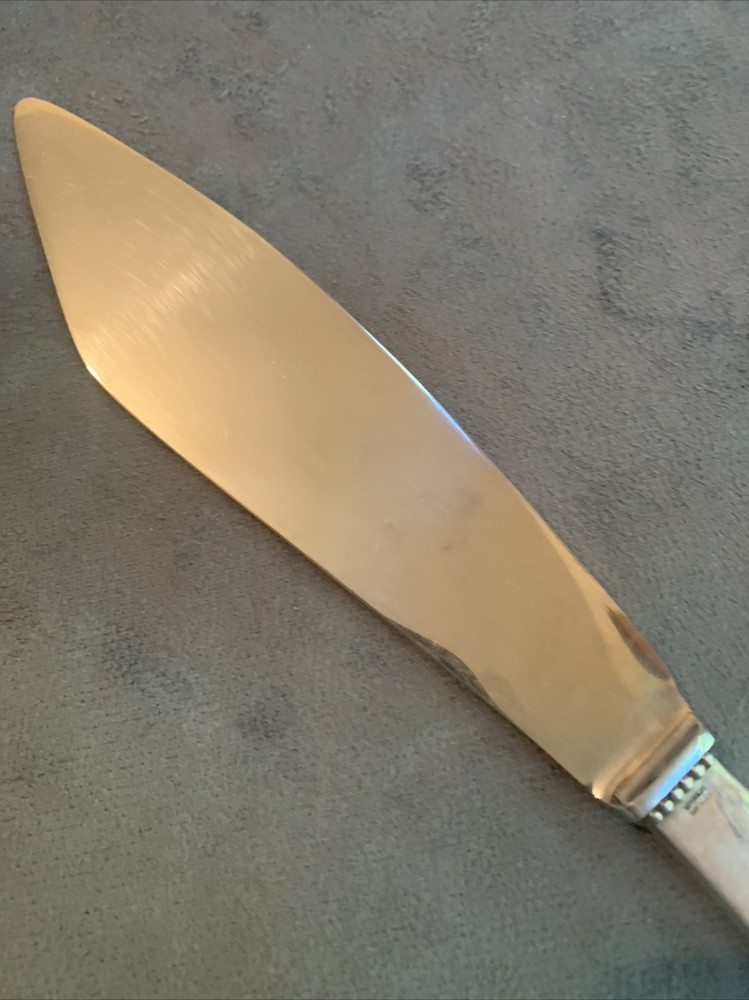 Sterling Silver Georg Jensen Denmark Beaded Pattern Cake Knife