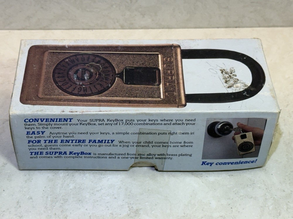 Supra C Heavy-Duty Vintage Key Storage Combination Lock Box - LOCKED - NO CODE