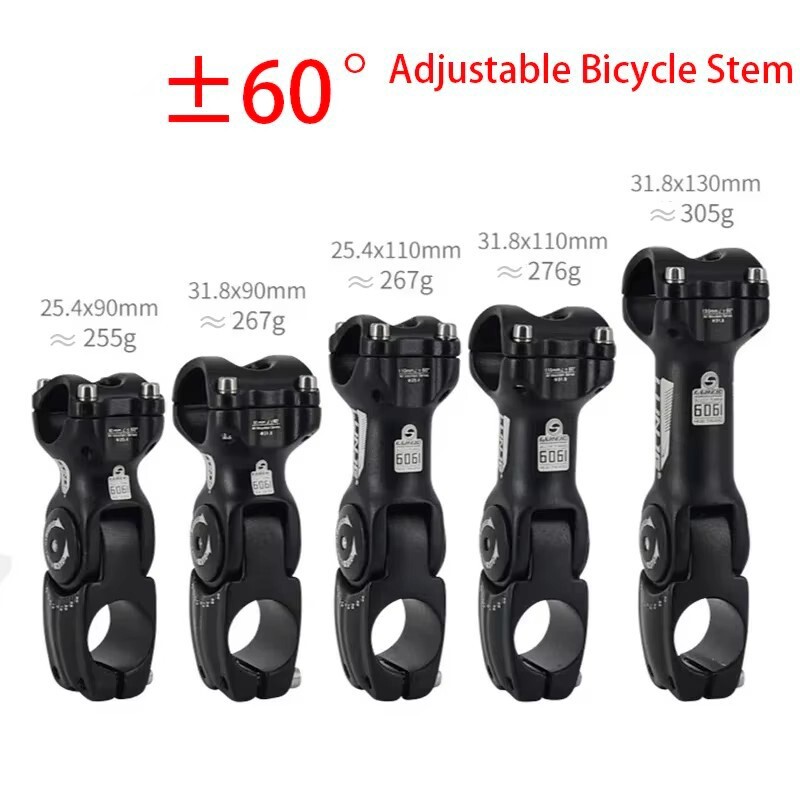 Adjustable Bicycle Handlebar Stem Variable ±60° Bike Riser Front Fork Stem
