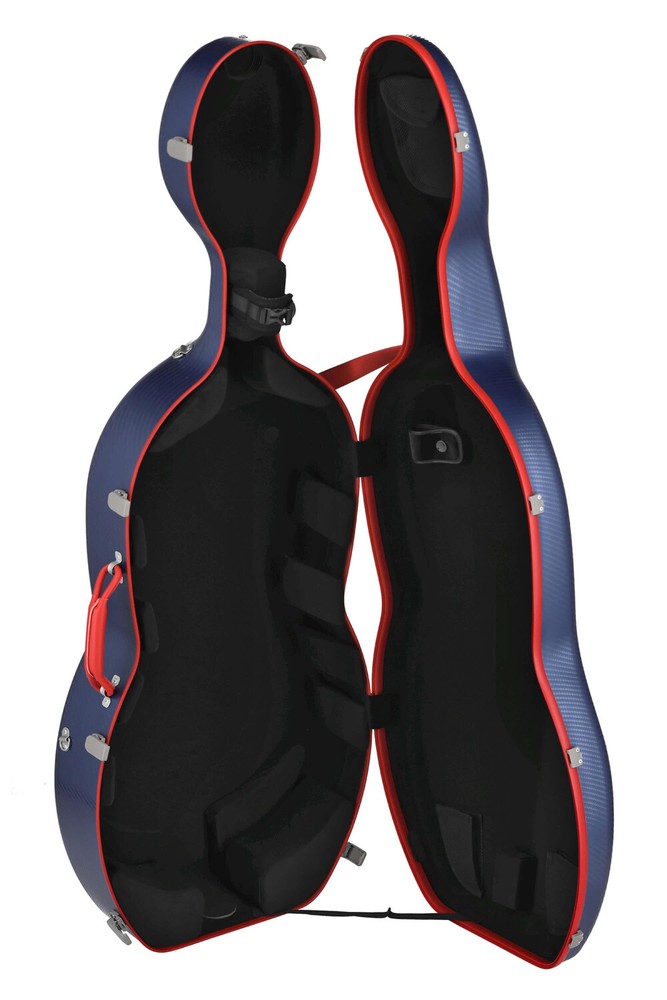 GEWApure cello case polycarbonate, model FUN, blue-red