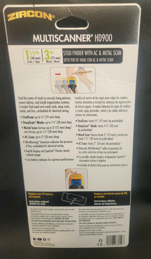 Zircon Multi-Function HD900 Wall MultiScanner