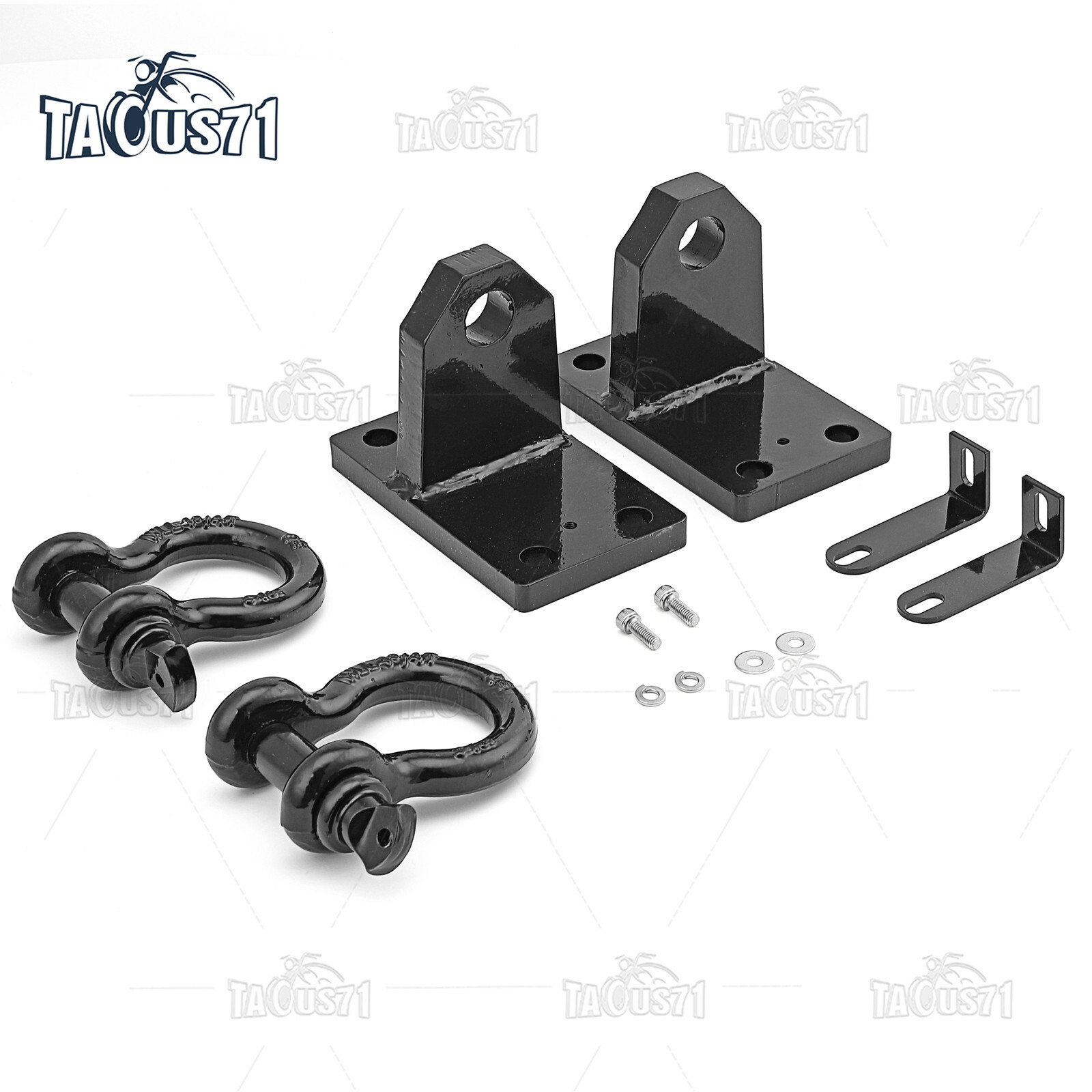 Front Tow Hooks Shackle Bracket Kit For 2010-2017 2018 2019 Ram 2500/3500/4500