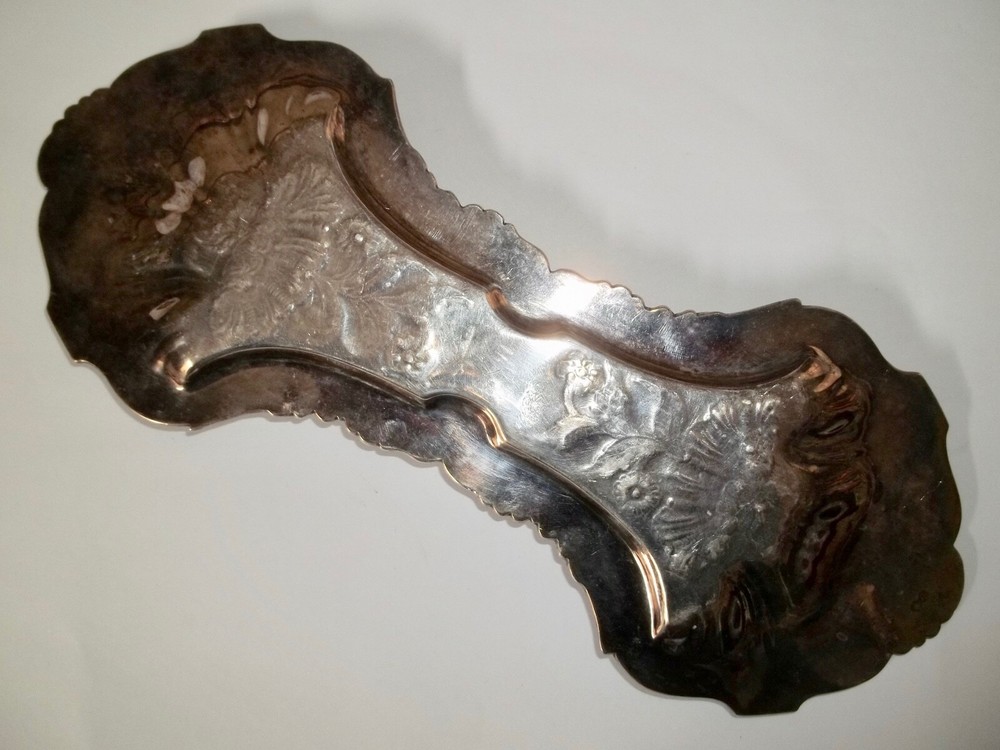 Antique Silverplate SNUFFER TRAY 9"