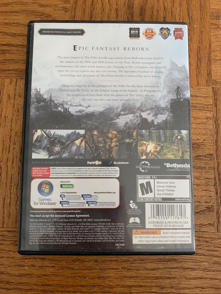 The Elder Scrolls Skyrim CD Rom Game