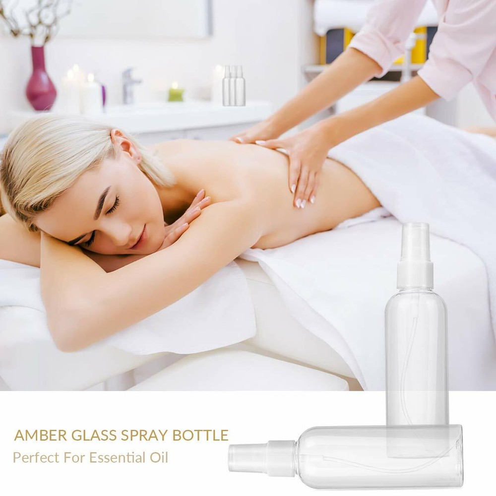 6Pack 100ml Travel Spray Bottle Plastic Transparent Perfume Empty Atomize 3.5oz