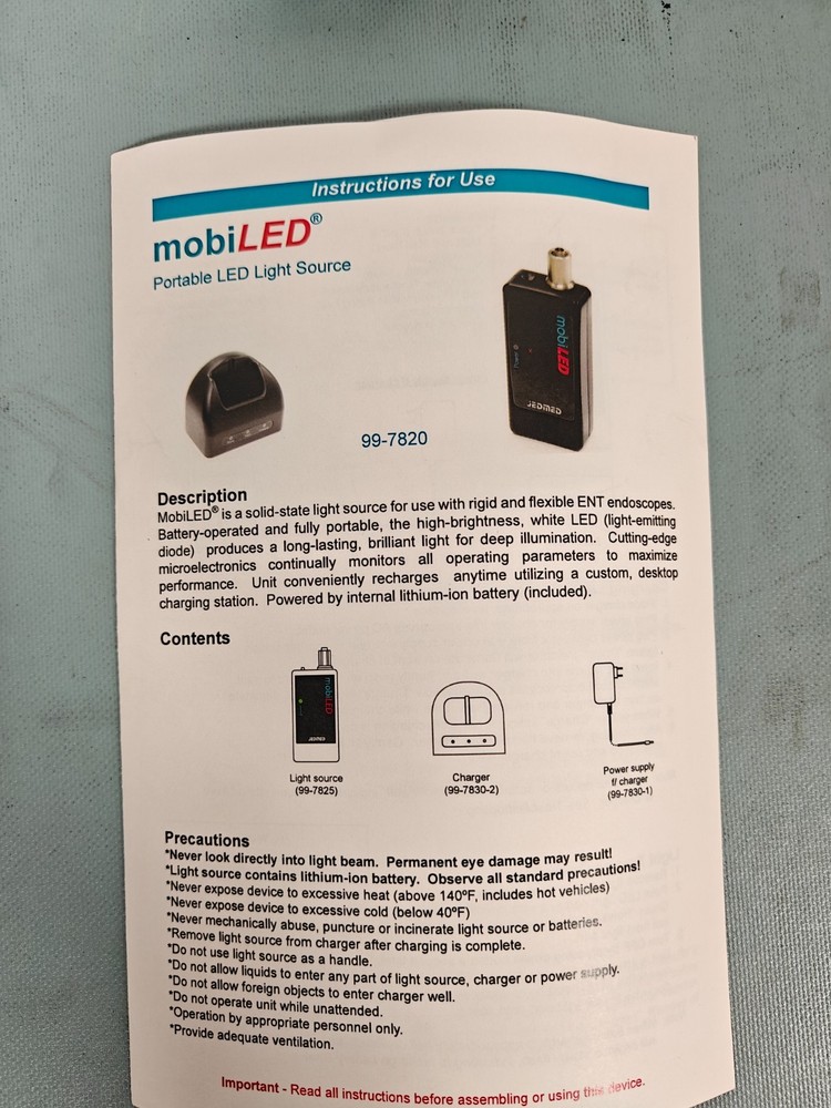 JEDMED MobiLED Endoscope Light Source
