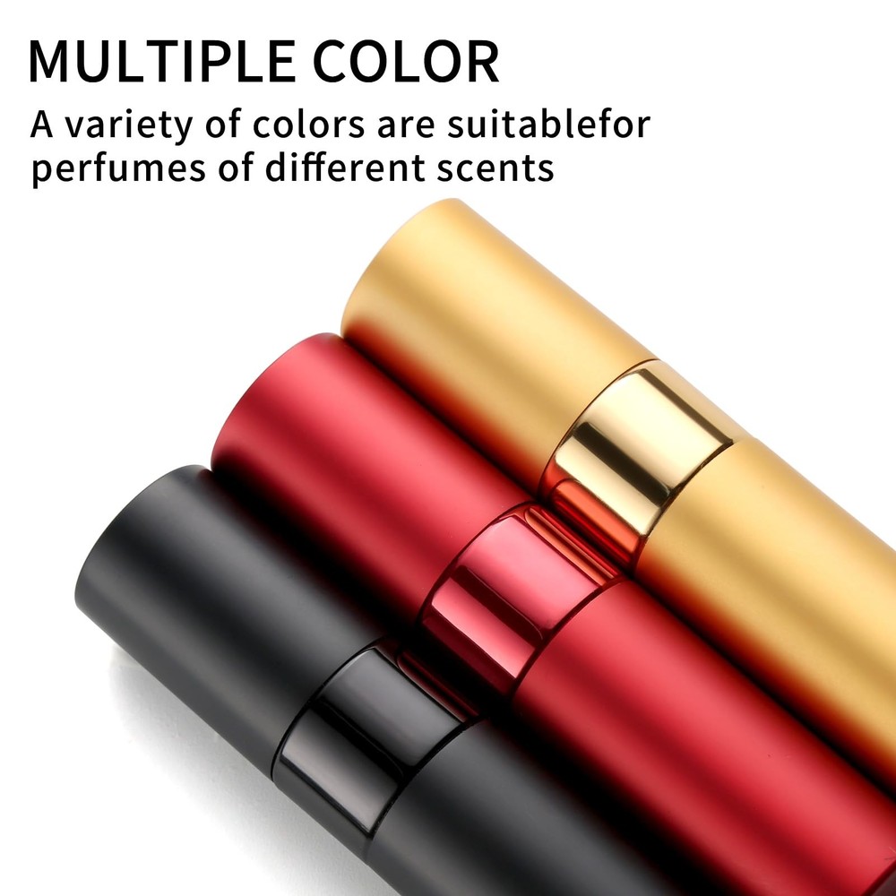 Refillable Travel Perfume Atomizer 8ml 3Pack Leakproof Spray Bottles Black