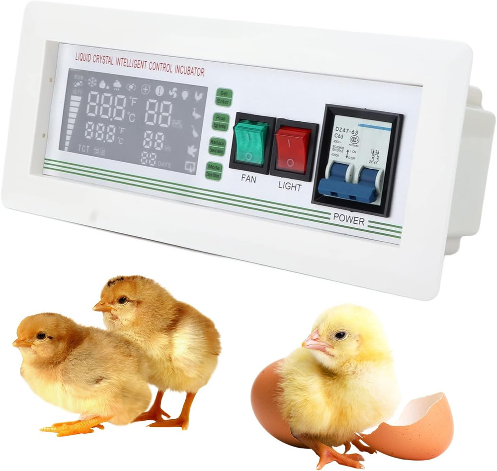 Smart Egg Incubator Controller with 5 Modes & Large Display for Poultry