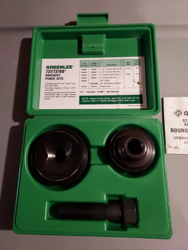 Greenlee, 737/737 BB, Knockout Punch Sets