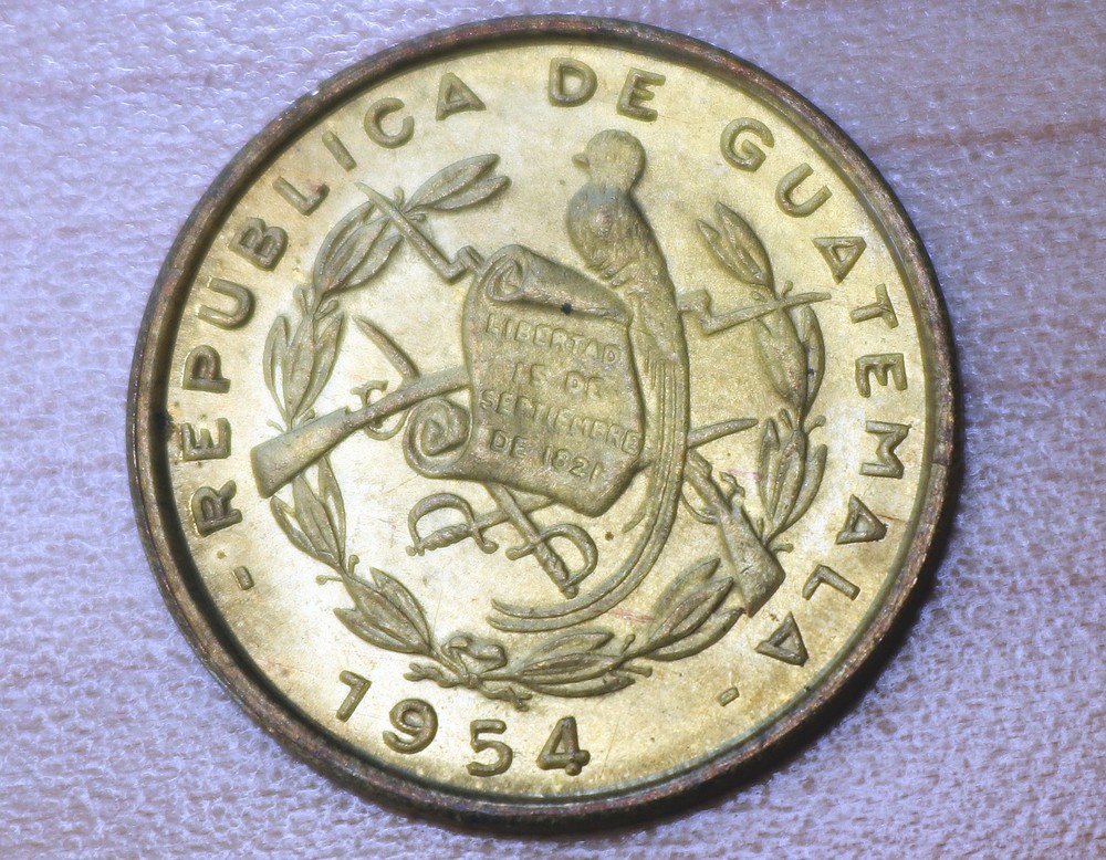 1954 Guatemala 1 Centavo KM# 254