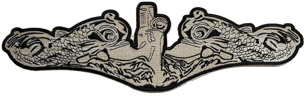 Silver dolphins 12 inch patch c9121 - sew on