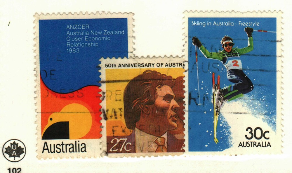 Australia #863, 870, 898 used skiing