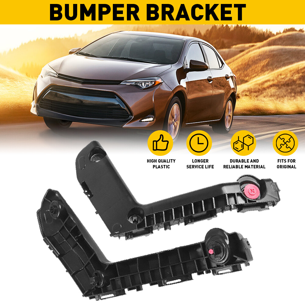 Front Bumper Retainer Bracket Set For 2017 2018 2019 Toyota Corolla Support Pair