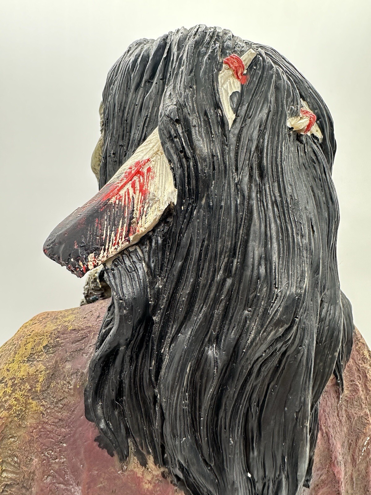 Native American Indian Large Bust Resin Sculpture Hand Painted Very Detailed