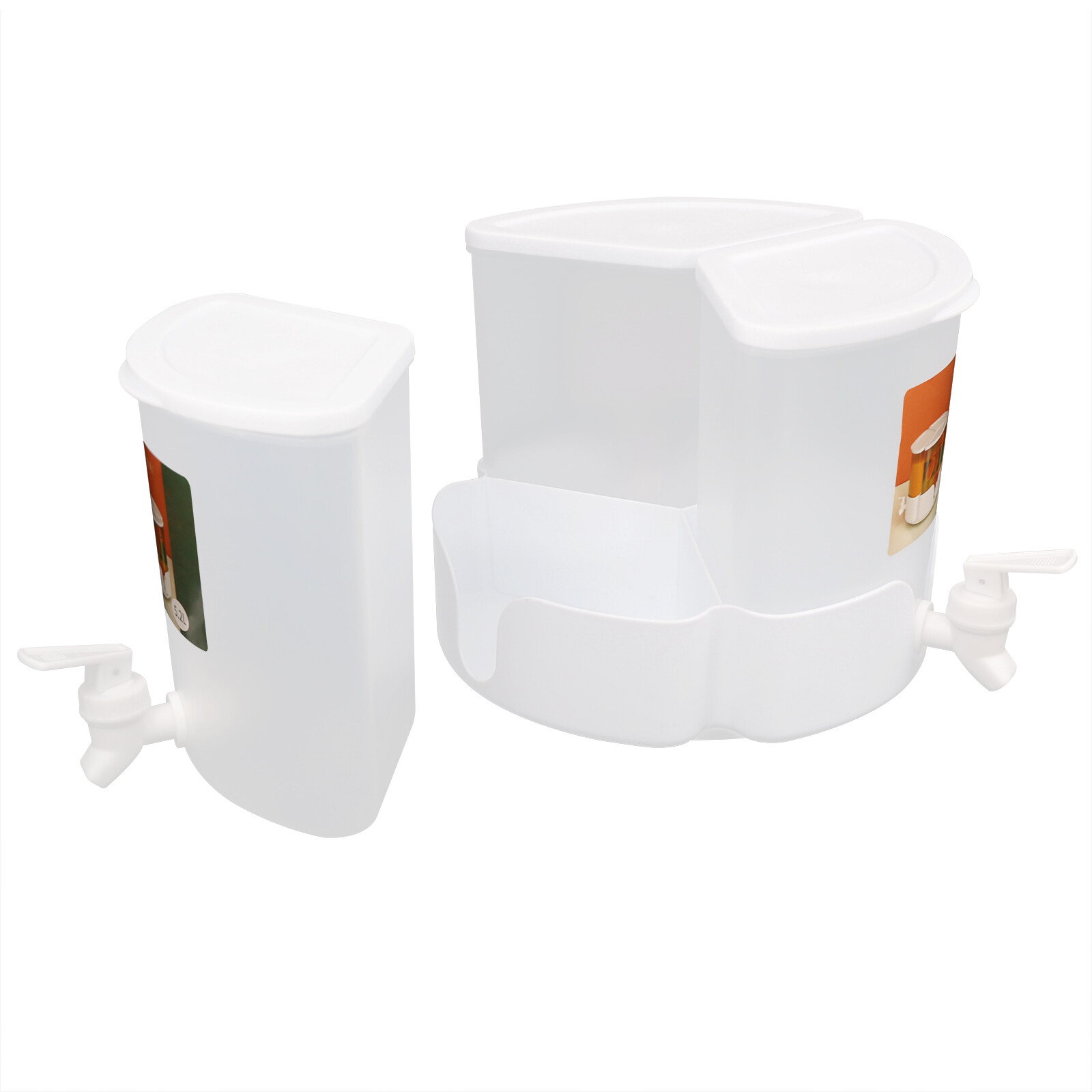 5.2L Juice/Drink Dispenser 3-in-1 Beverage Dispenser W/ 3* Faucet, 360° Rotation