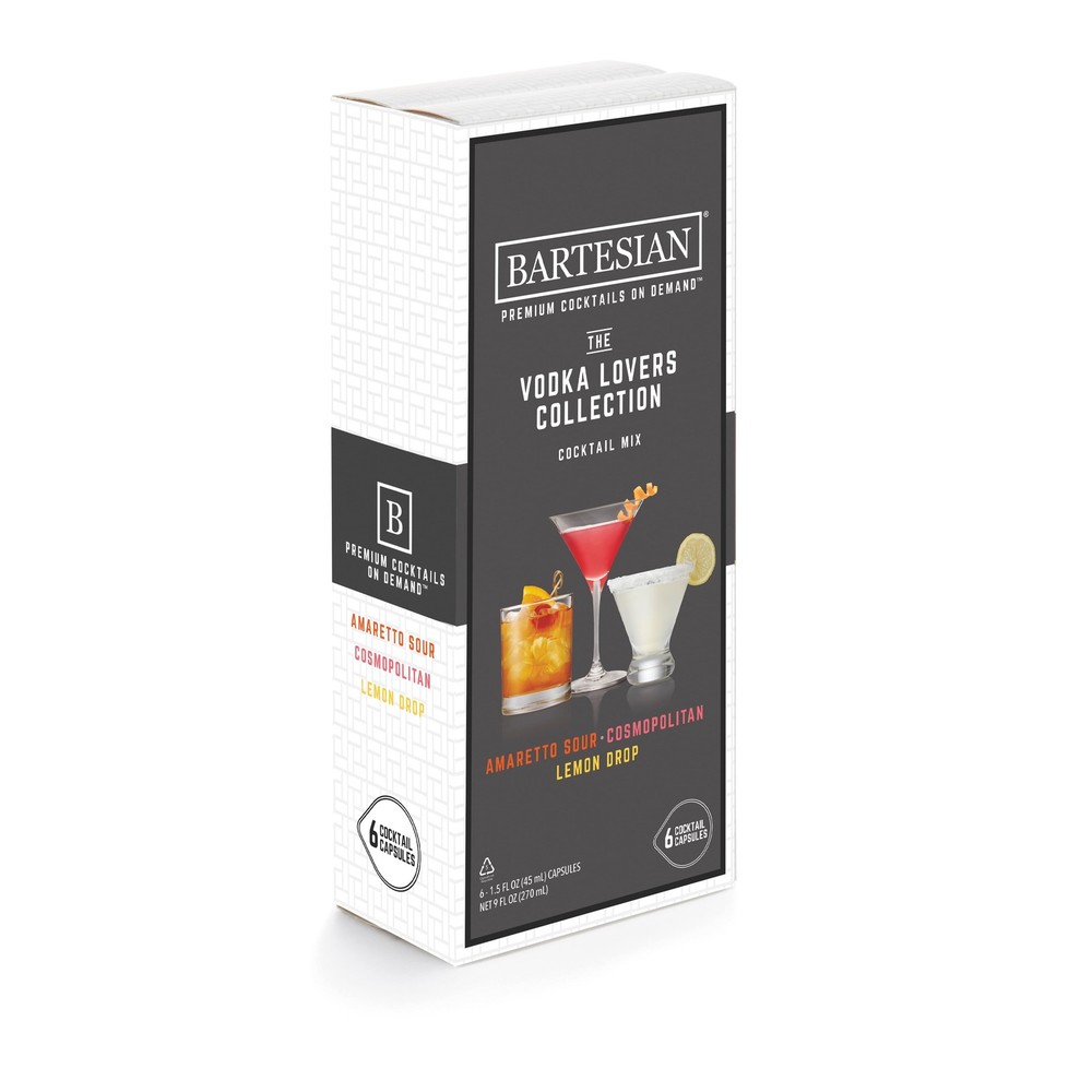 Bartesian Cocktail Mixers Capusles, Vodka Lovers, 6 Pack