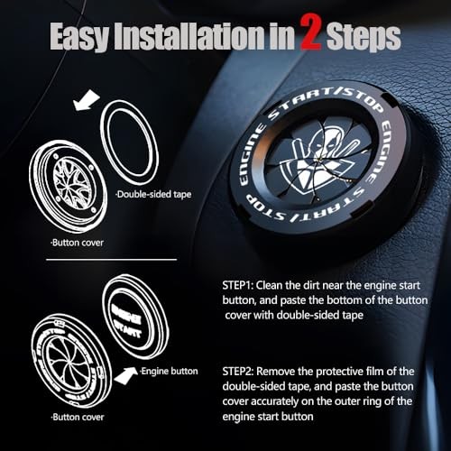 Rotary Push Start Button Cover, Dedpool Car Accessories B-Deadpool-Black
