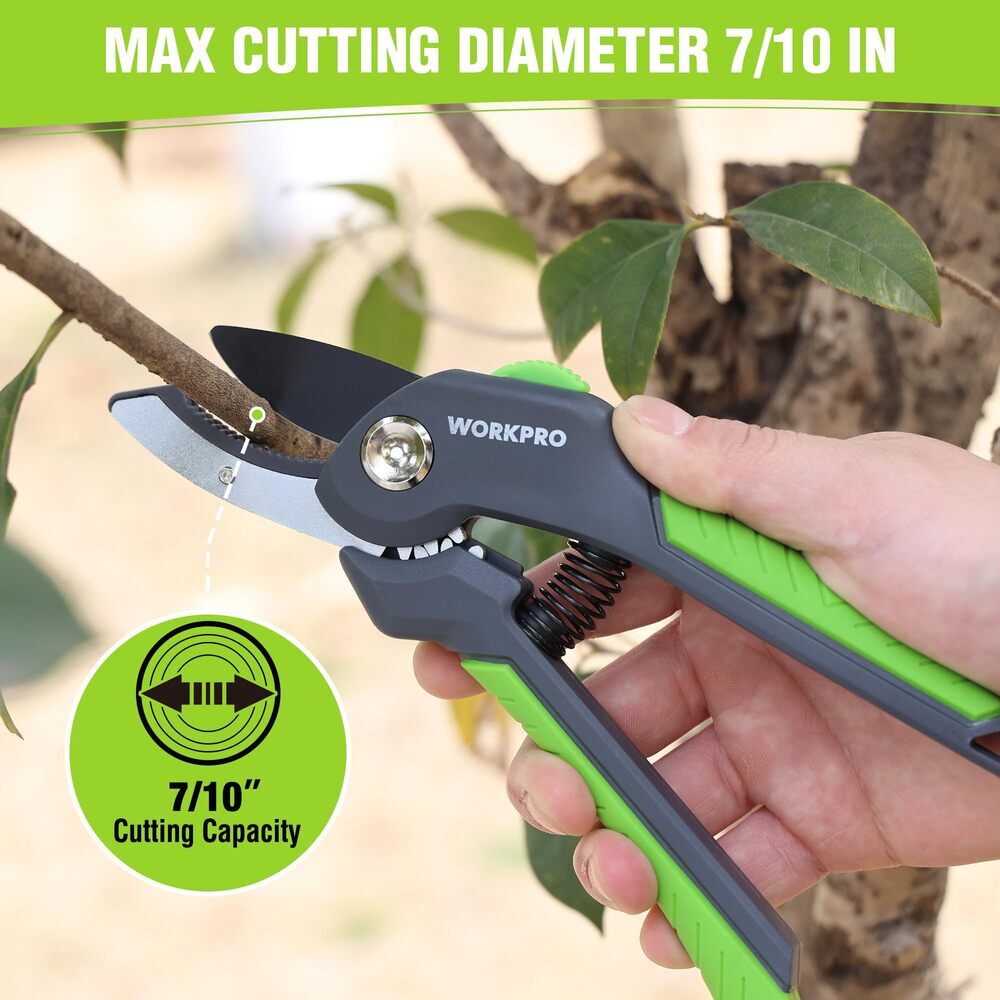 WORKPRO 8.5-Inch Anvil Pruning Shears with Ergonomic Handle