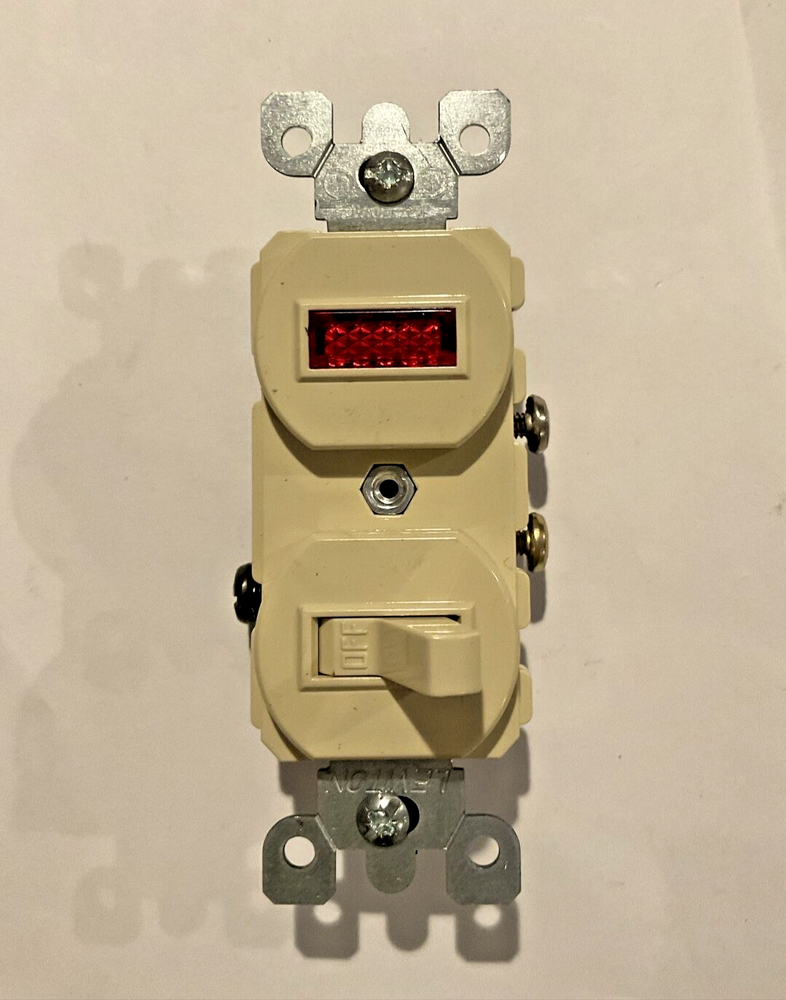 Leviton 5226-ISP Combination Switch and Pilot Light 15A-120V,