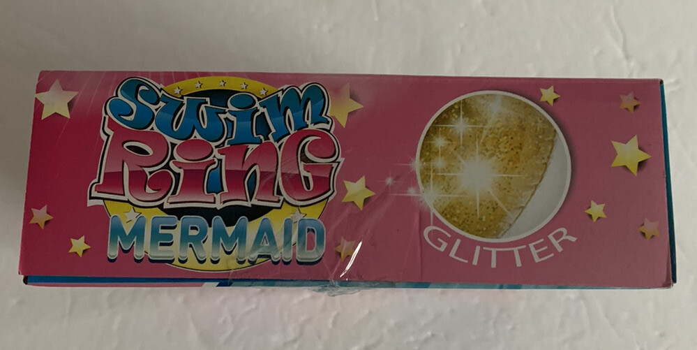 Splash Buddies NEW in Box Swim Ring Mermaid Gold Glitter 41" x 36"
