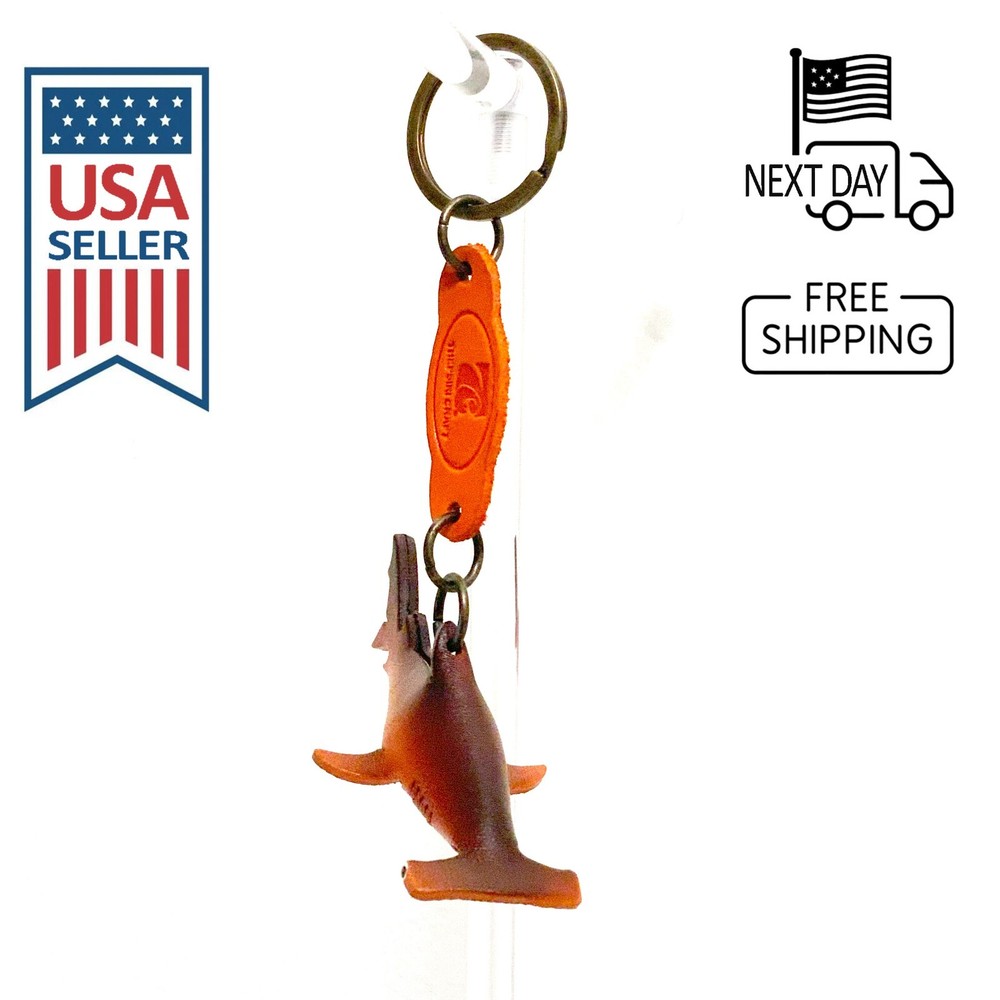 Hammerhead Shark Handmade Leather Keyring