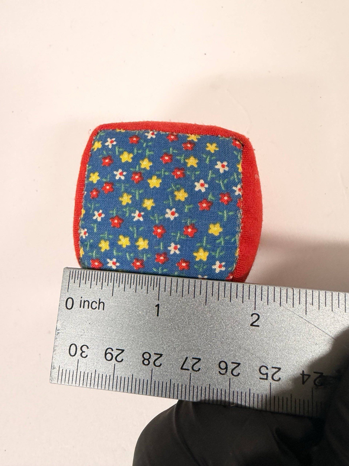 Vintage Juggling Bean Bags Set of 3 Fabric Cubes 2” Retro Handmade