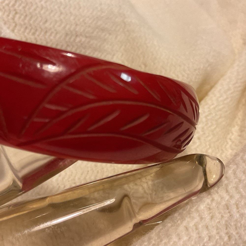 Vintage Red Bakelite Bangle Bracelet