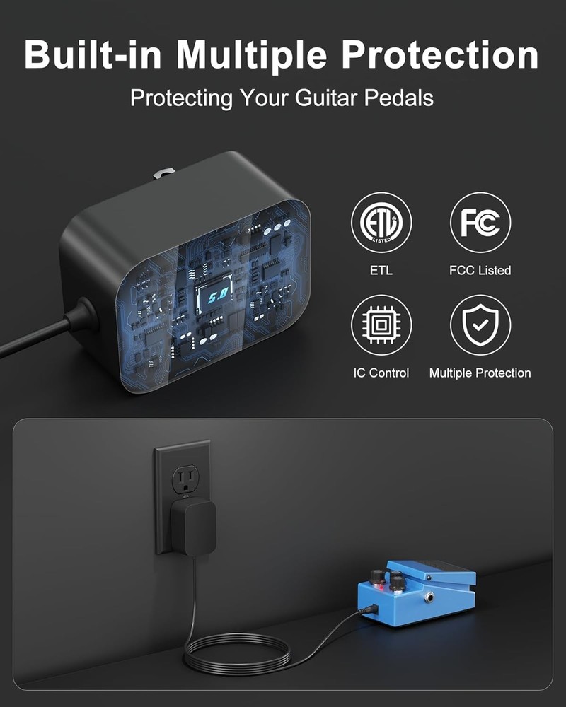 Boss 9V PSA Adapter Replacement Guitar Pedal Power Supply Compatible Model