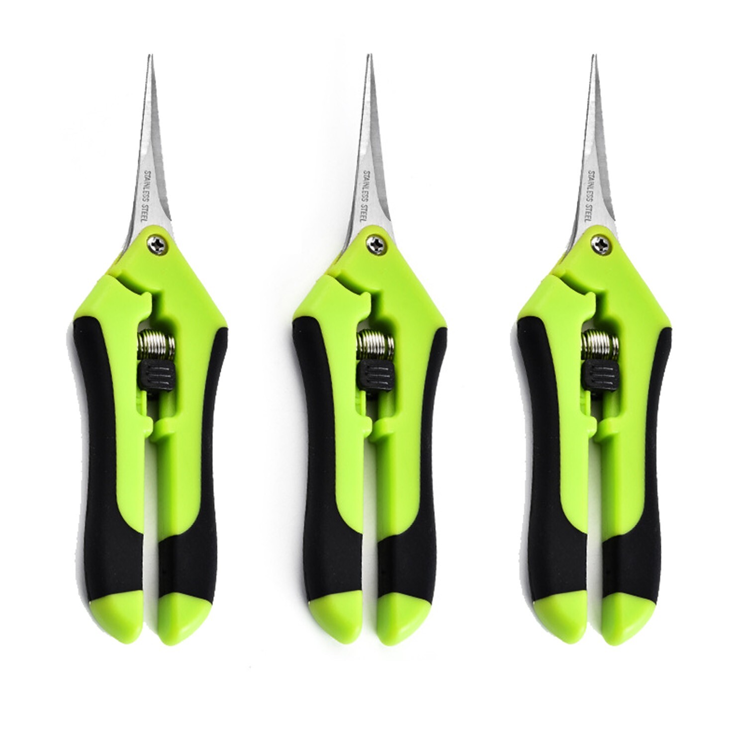 3 Pack Curved Blade Garden Scissors Trimmers Harvest Pruning Plants Trimming