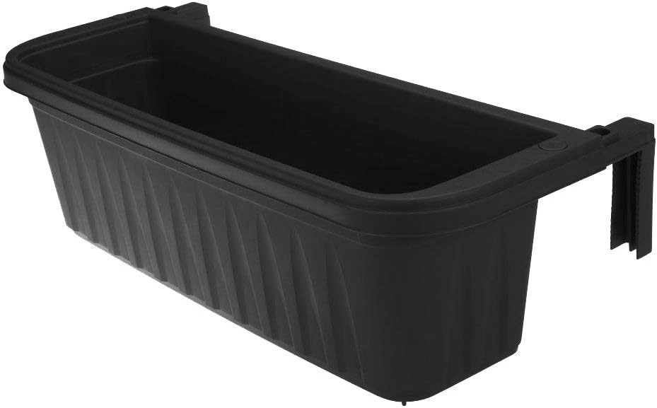 24" Adjustable Railing Planter, Black