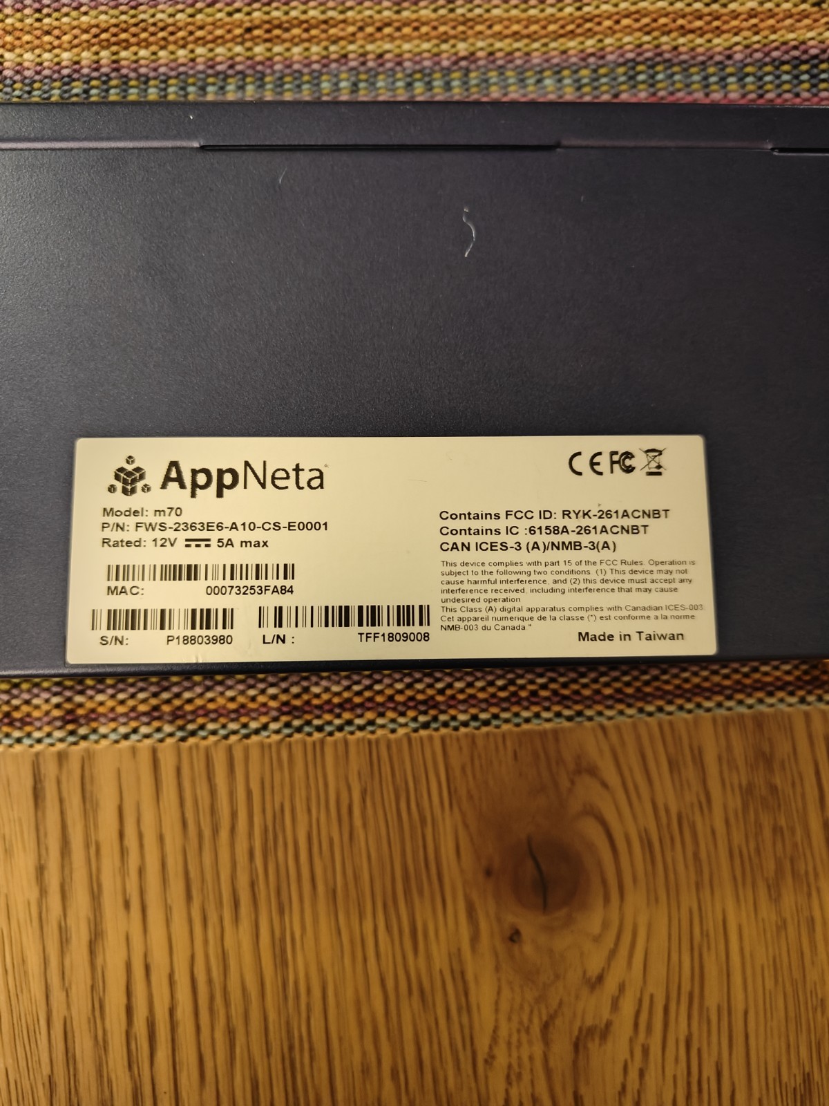 AppNeta M70 (AAEON FWS-2363) Intel 8-Core C3758 16GB DDR4 RAM 2400 MHz