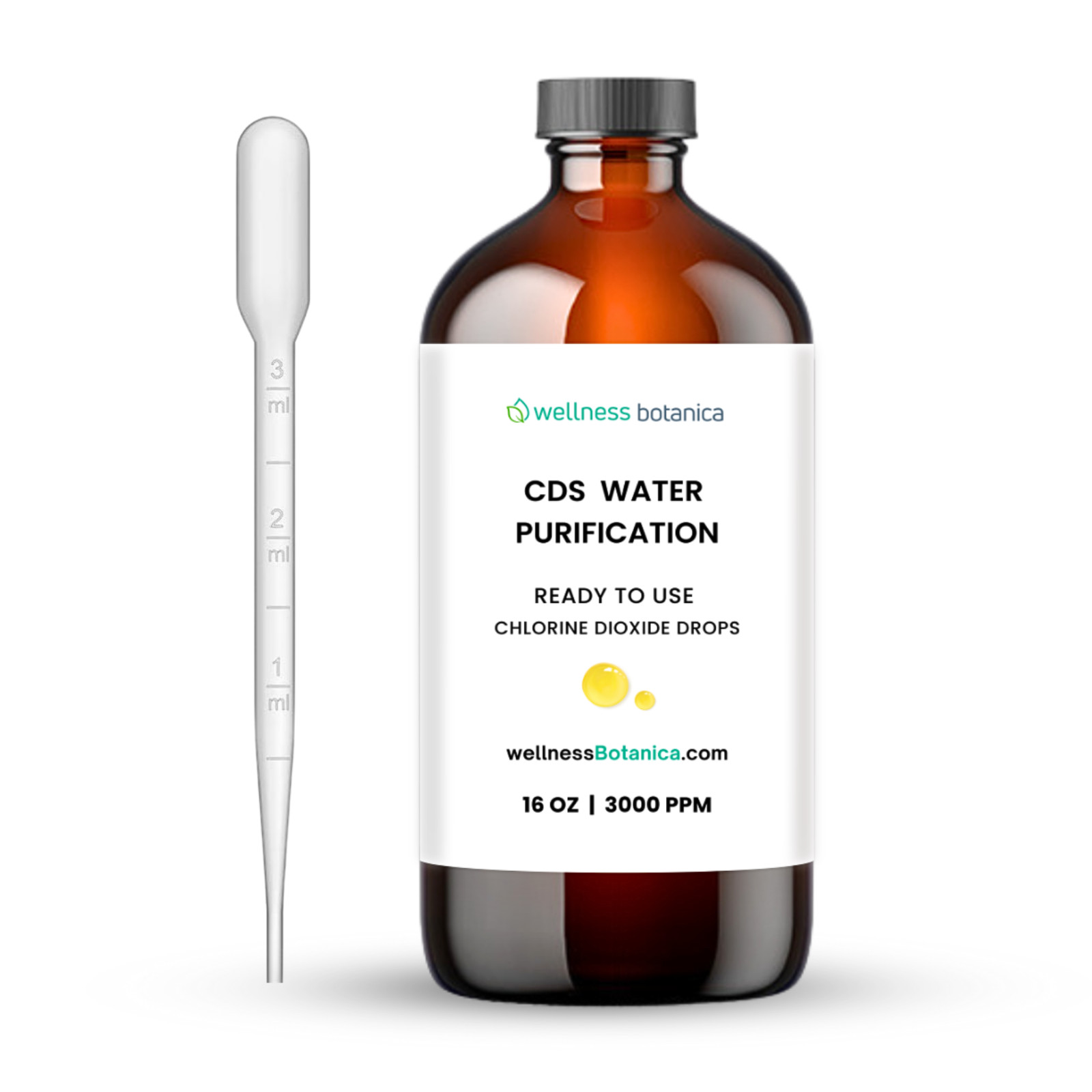 CDS Water Purification Solution 500ml - 100% Pure Ready to Use Drops (In Glass)