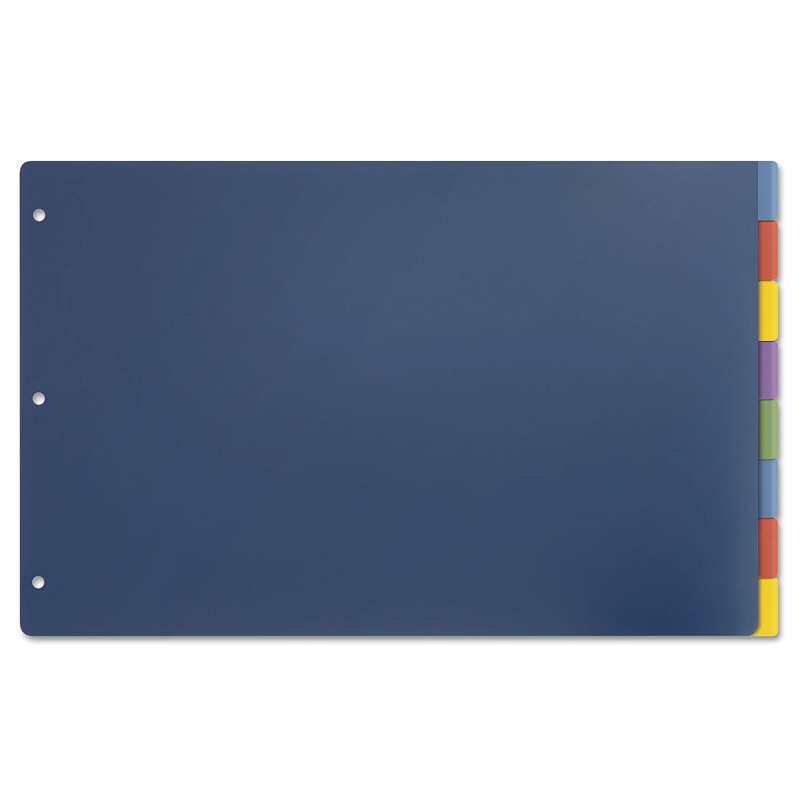 Cardinal® Tabloid-Size Poly Index Divider, 8-Tab, Multicolor Colors