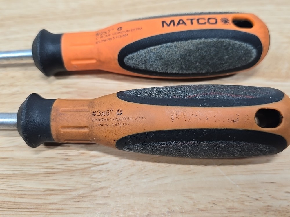 Matco Tools Witte 2pc Phillips Tip Screwdriver Set Orange Handle #2 X 7 - #3 X 6