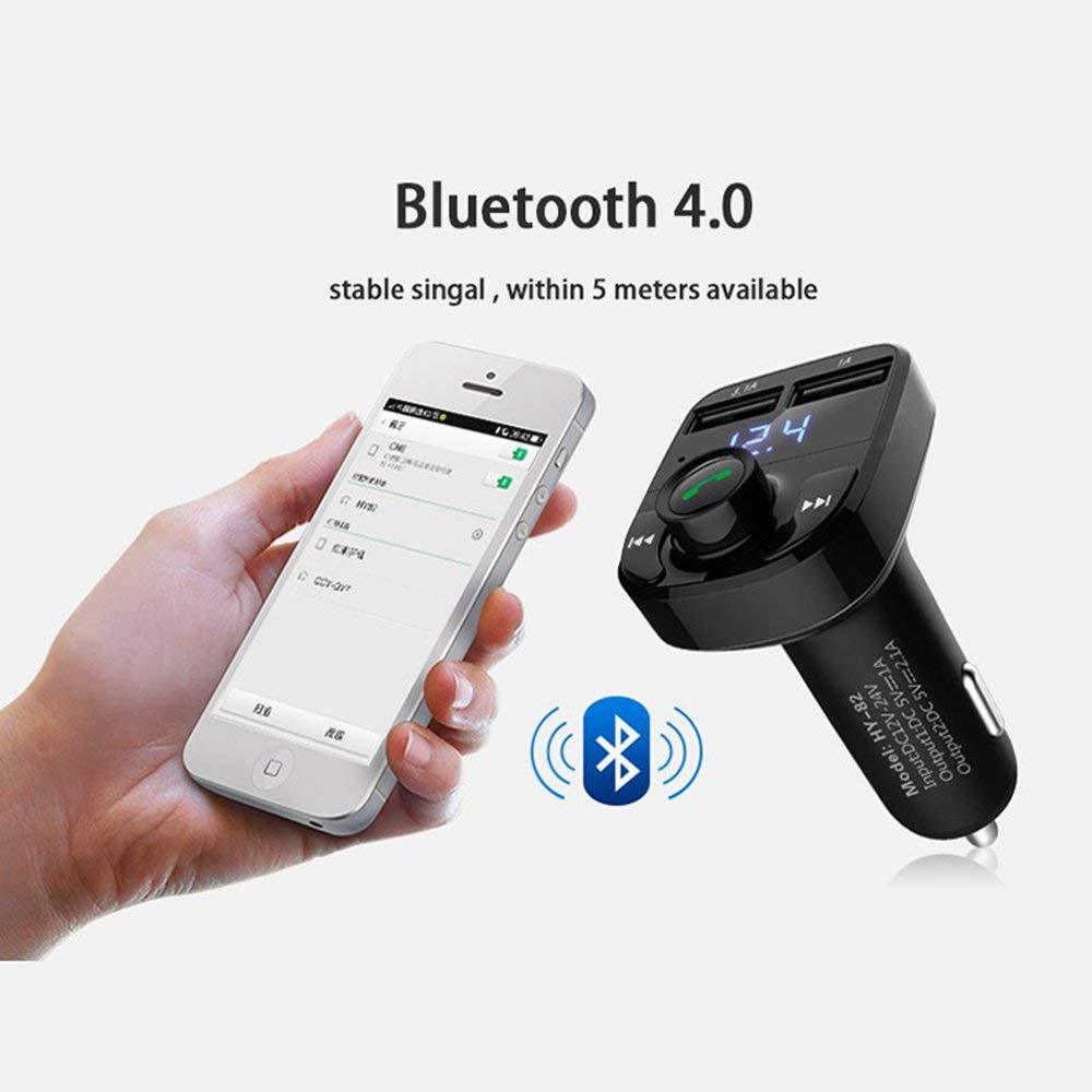 Bluetooth Car Kit FM Transmitter-Wireless Radio Adapter, MP3 Player, USB Charger