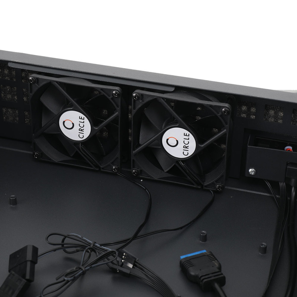 2U Rack Server Case Rackmount Case with 2x 80mm Fan Black Industrial Server Case