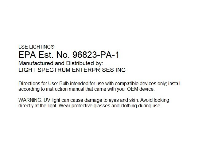 1076 UV Lamp Bulb for Second Wind 2000 2018 9000