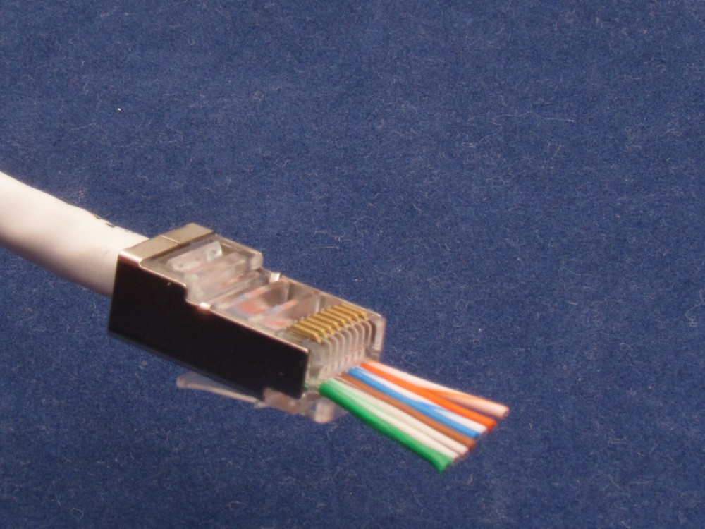 1000 CAT5e RJ45 Network Shielded Modular Plug 8P8C Connector End Pass Through