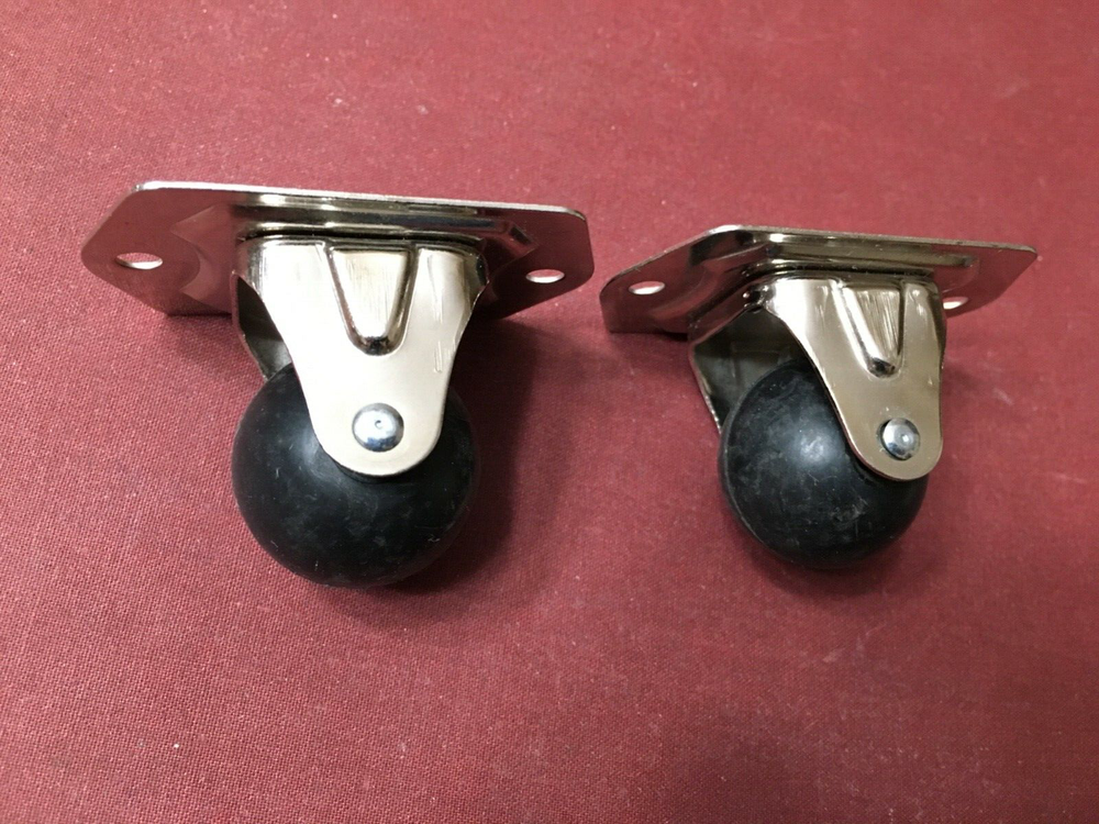2 - Roller Ball 1-3/16" Caster Wheels with Light Duty Chrome Frames