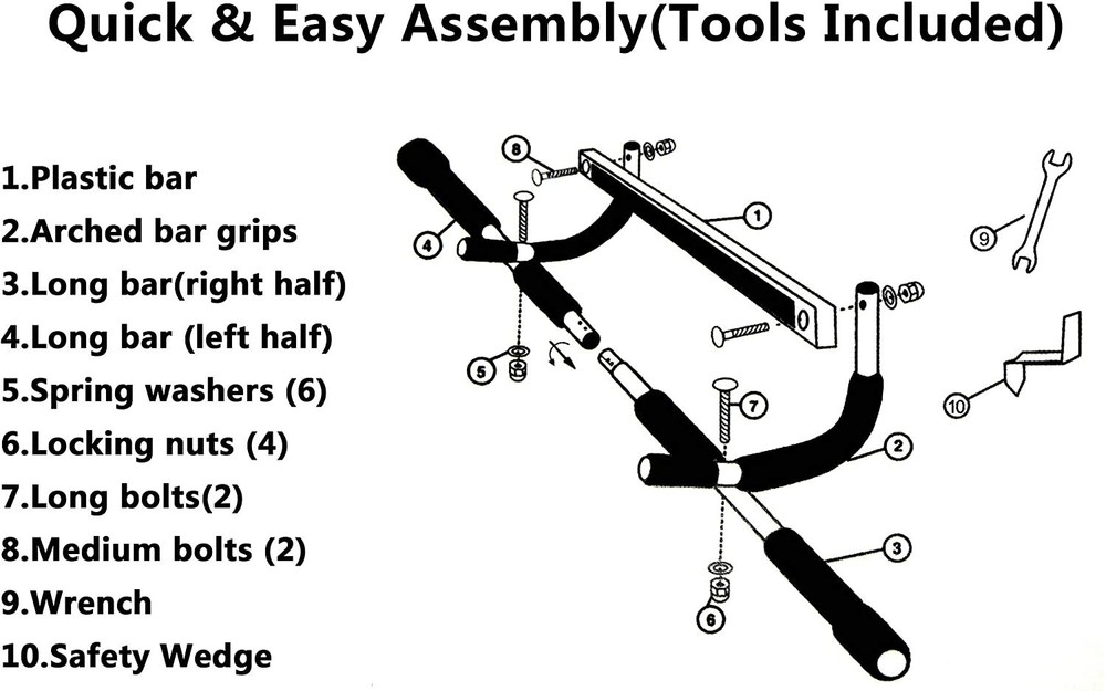 DOORWAY CHIN UP BAR PULL UP BAR SIT UP MULTI-FUNCTION HOME GYM