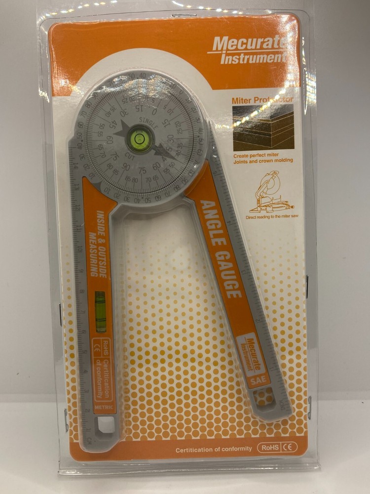 Mecurate Miter Saw Protractor Angle Gauge Miter Protractor with Bobble Level,