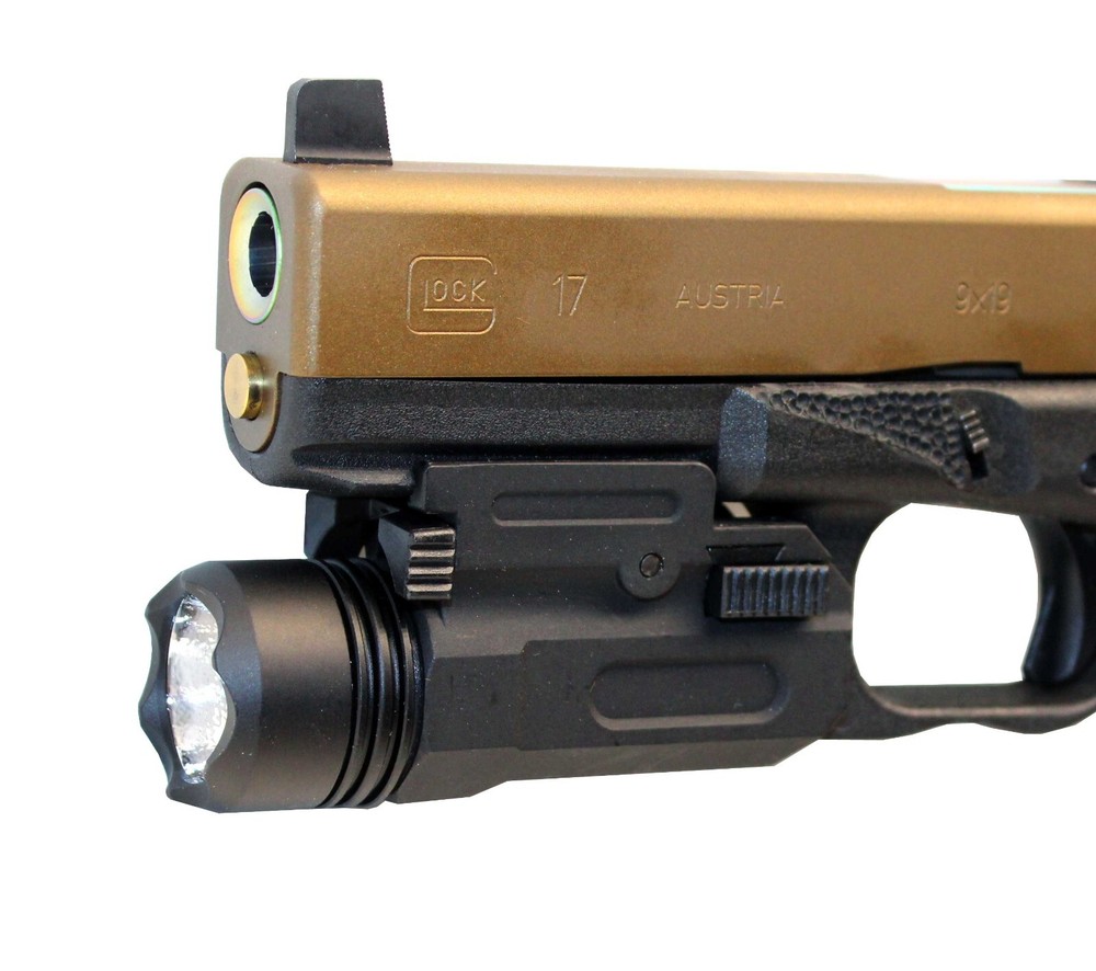 Trinity 300 lumen tactical flashlight for Smith & Wesson M&P 9 shield model.