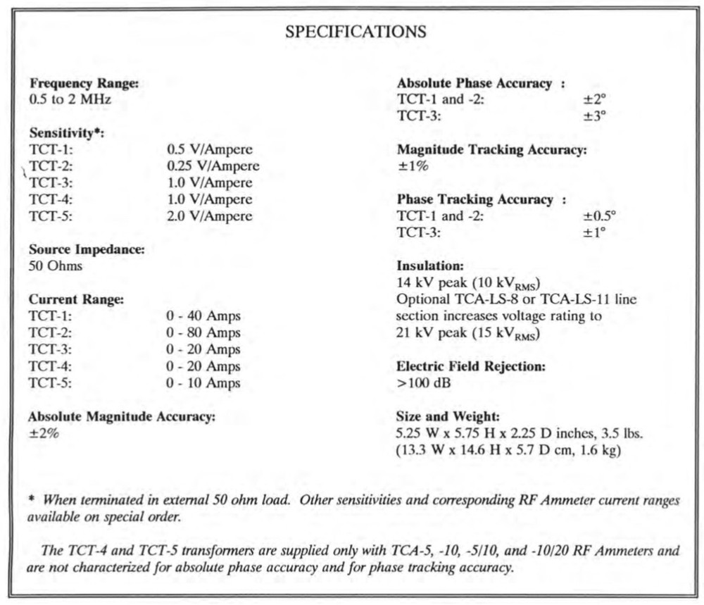 DELTA ELECTRONICS RF AMMETER/CURRENT TRANSFORMER TСT-5