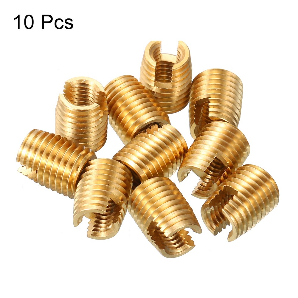 Self Tapping Threaded Inserts, 10pcs Inner M5 M8x10 Brass Nuts